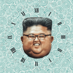 Face of Kim Jong-un on a Clock