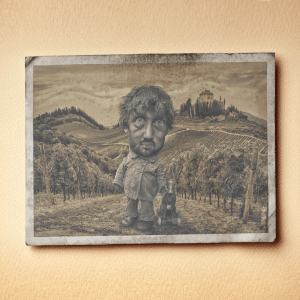Illustration of an old photo of an immigrant boy from the 1800s.