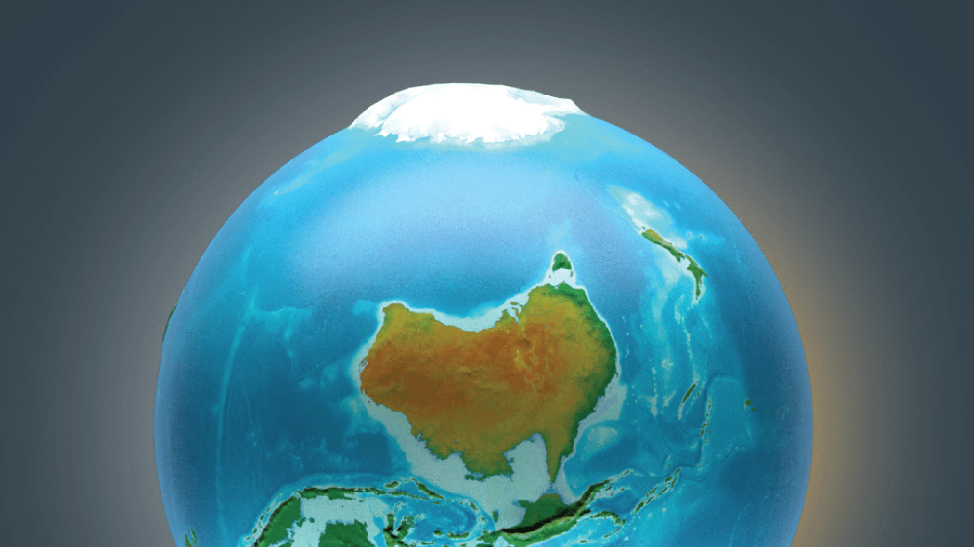Oddtoe's Headquarters Image of an Australian's view of the world, an upside-down globe