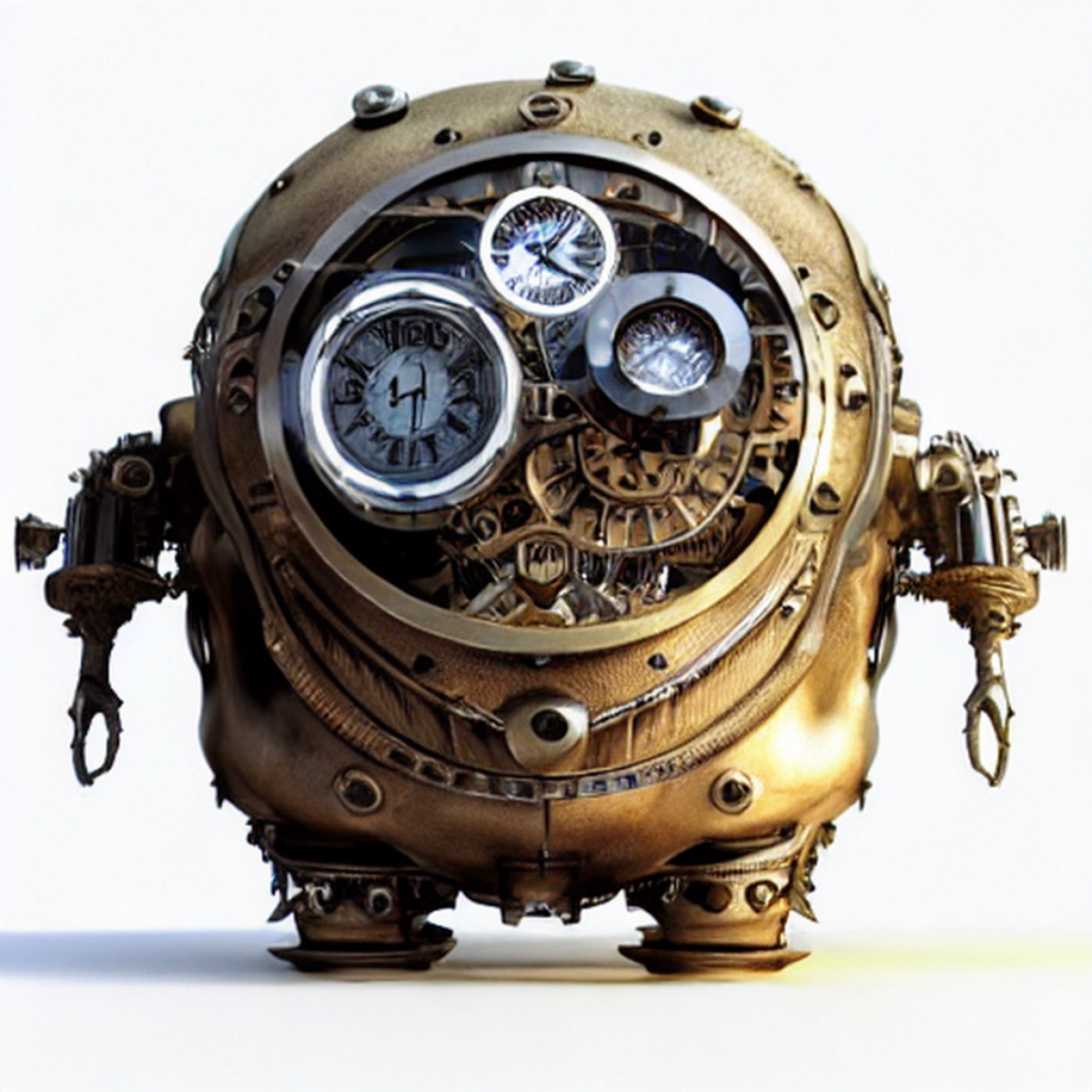 Image of a generative artificial intelligence animation character, a steampunk robot