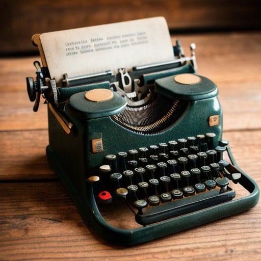 Image of TV writer's prop, an antique typewriter