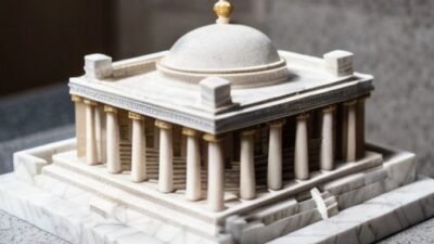 Image of a movie prop, architecture, a temple design