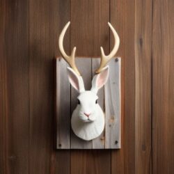 Prop designer's taxidermy mounting of a jackalope used in a TV series