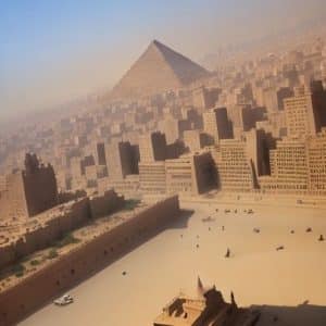 Illustration of the Cairo, Egypt, one city with a great conference for animators