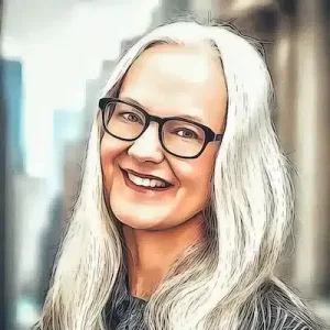 Illustrated portrait of Anna van Duran from the guide to agency representation for animators, 2023