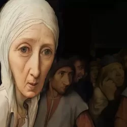 An example of weird art, illustrated scene from the Oddtoe TV series