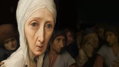 An example of weird art, illustrated scene from the Oddtoe TV series