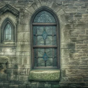 Masonry of the old church windows