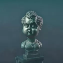 Weird sculpture for sale, Roman General with Pinkyeye by the sculptor Oddtoe