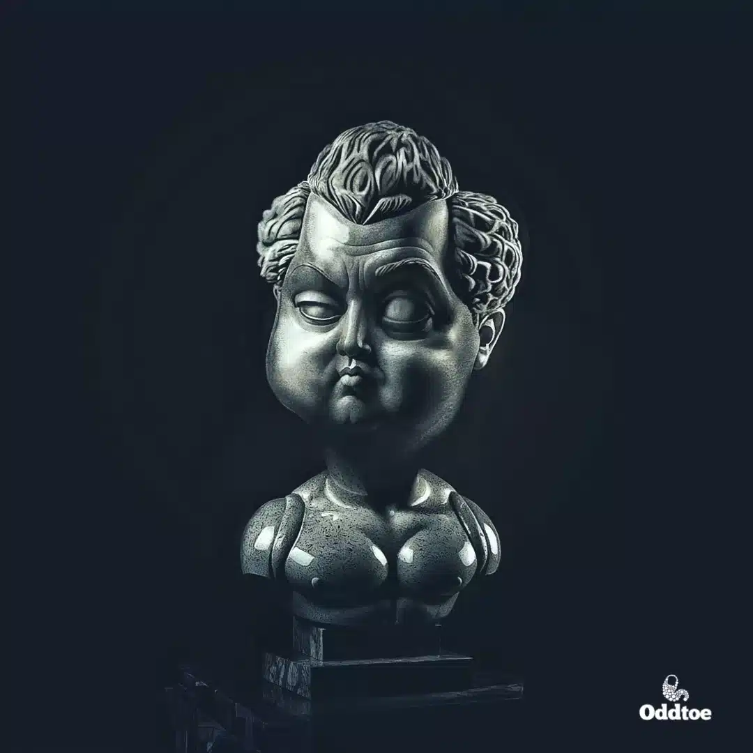 Bust of a Roman General with pinkeye, sculpture by Oddtoe