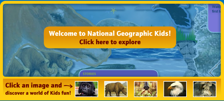 The National Geographic Kids immersive homepage feature