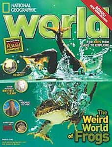 NG Kids World cover National Geographic Kids World magazine cover, The Weird World of Frogs issue