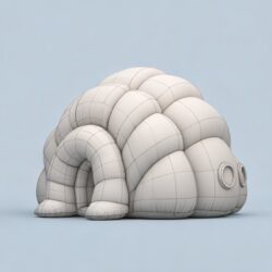 3D design render of an inflatable dome showing the panel and seam pattern