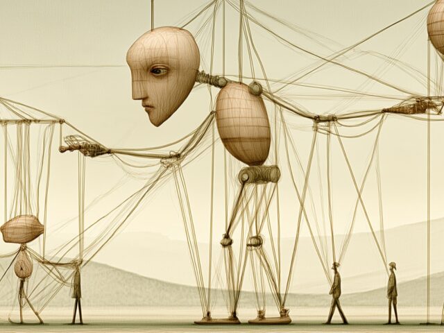 oddtoe-protest-head-puppet-studies Design study for large carried puppets and handlers, drawn against human figures for scale