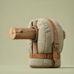 Padded shoulder yoke with a timber pole socketed into the centre