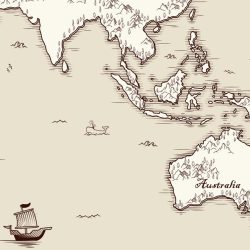 Animation of an old, illustrated map of Australia